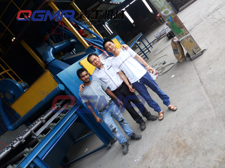 脚手架抛丸机，脚手架抛丸除锈机整理效果