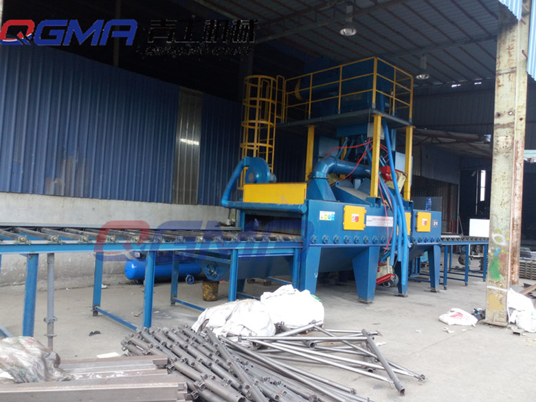 脚手架抛丸机，脚手架抛丸除锈机整理效果