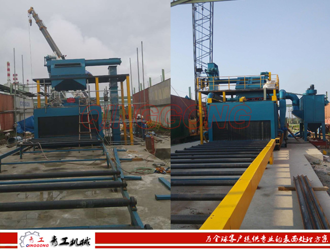 印尼钢结构抛丸机装置现场